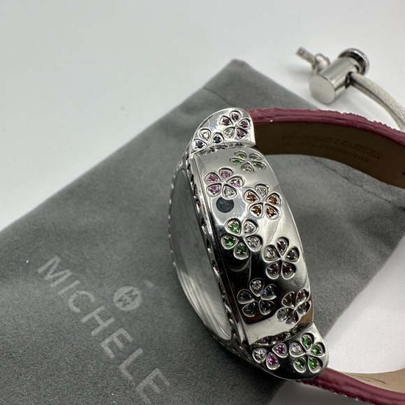 Michele Fleur Diamond Steel MOP Dial Ladies Quartz Watch MW04A13 (AUTHENTIC) - Picture 4 of 10